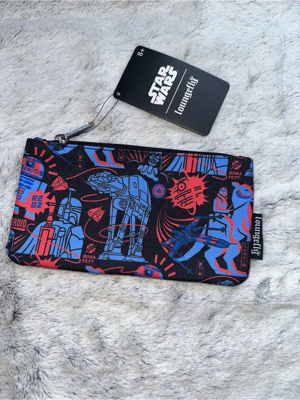 Loungefly Star Wars Black Blue & Red Graphic Toiletry Pouch